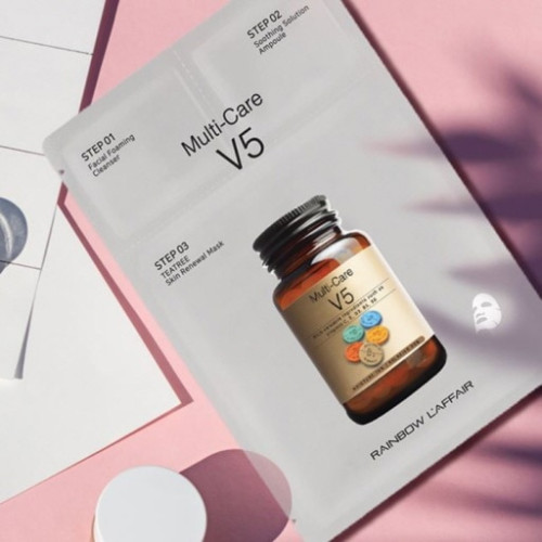 [30장]면세점 동일상품! 레인보우 라파엘 3STEP 멀티케어 (마스크팩+앰플+클렌저)
