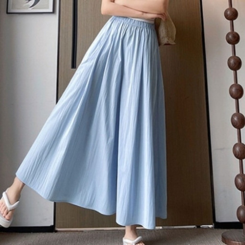 체형커버 쿨링 롱 와이드 플레어 치마바지