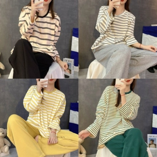 캐주얼 캡내장 긴팔 홈웨어 상하세트