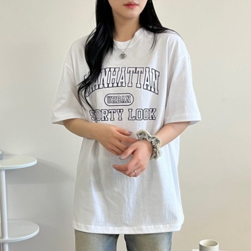 [퀄리티보장!국내원단] 맨하튼 오버핏 반팔티 남녀공용 순면티